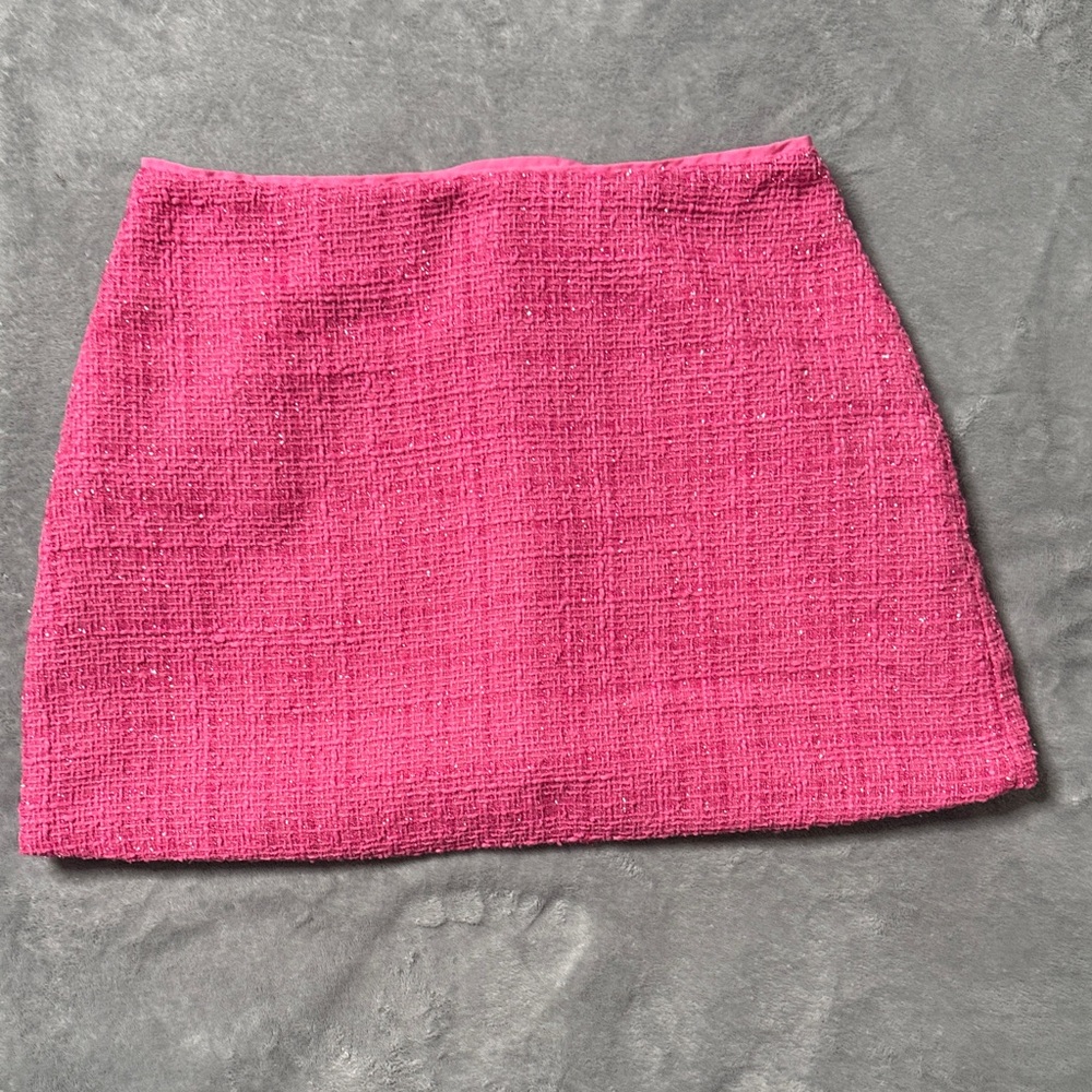 SHEIN Pink Tweed Mini Skirt
